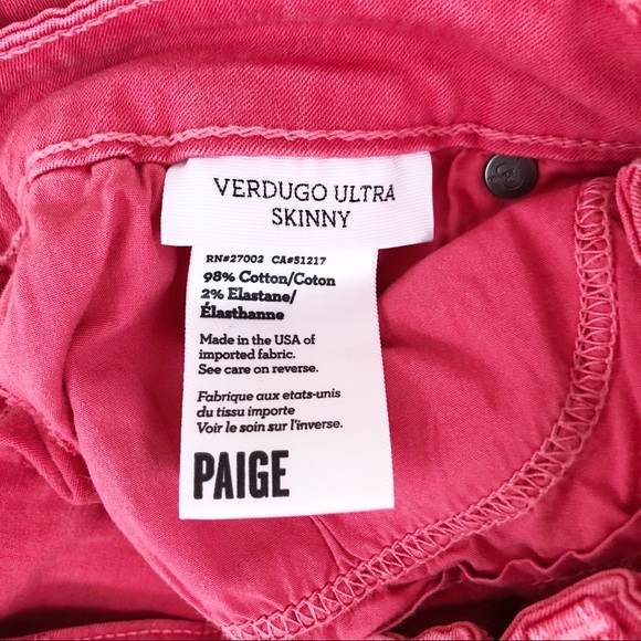 PAIGE Verdugo Ultra Skinny Pink Pants - Picture 3 of 4